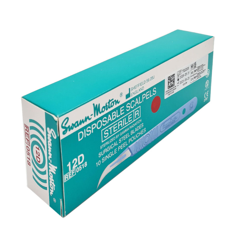 Skalpel chirurgiczny 12D sterylny 10szt stal nierdzewna Swann-Morton