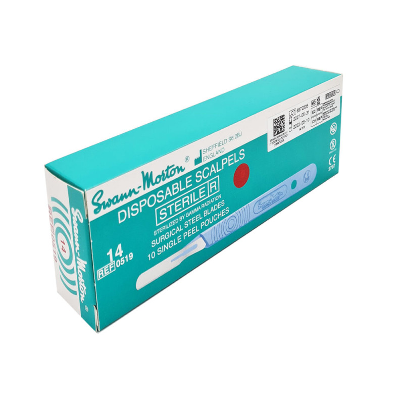 Skalpel chirurgiczny 14 sterylny 10szt stal nierdzewna Swann-Morton