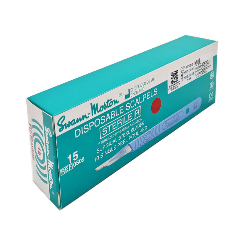 Skalpel chirurgiczny 15 sterylny 10szt stal nierdzewna Swann-Morton
