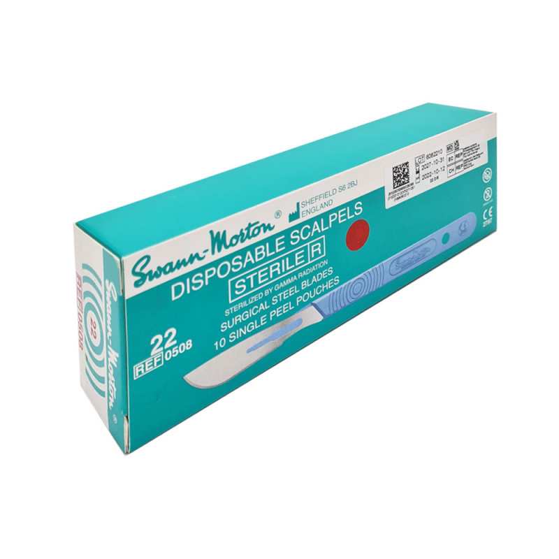 Skalpel chirurgiczny 22 sterylny 10szt stal nierdzewna Swann-Morton