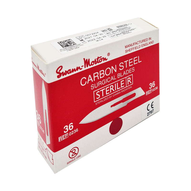 Ostrze chirurgiczne 36 sterylne 100szt stal węglowa Swann-Morton