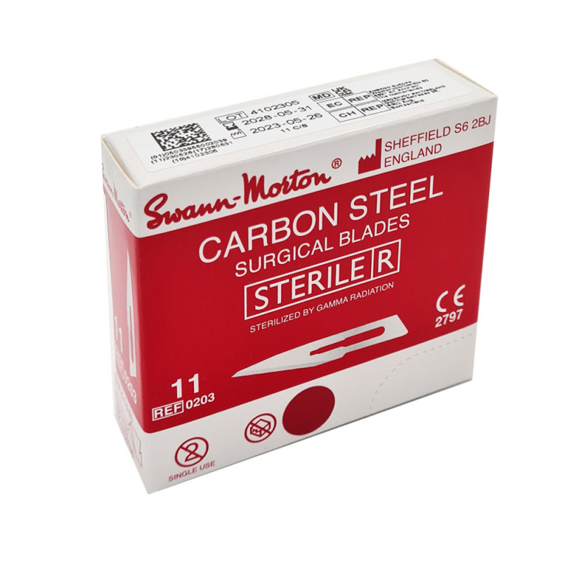 Ostrze chirurgiczne 11 sterylne 100szt stal węglowa Swann-Morton