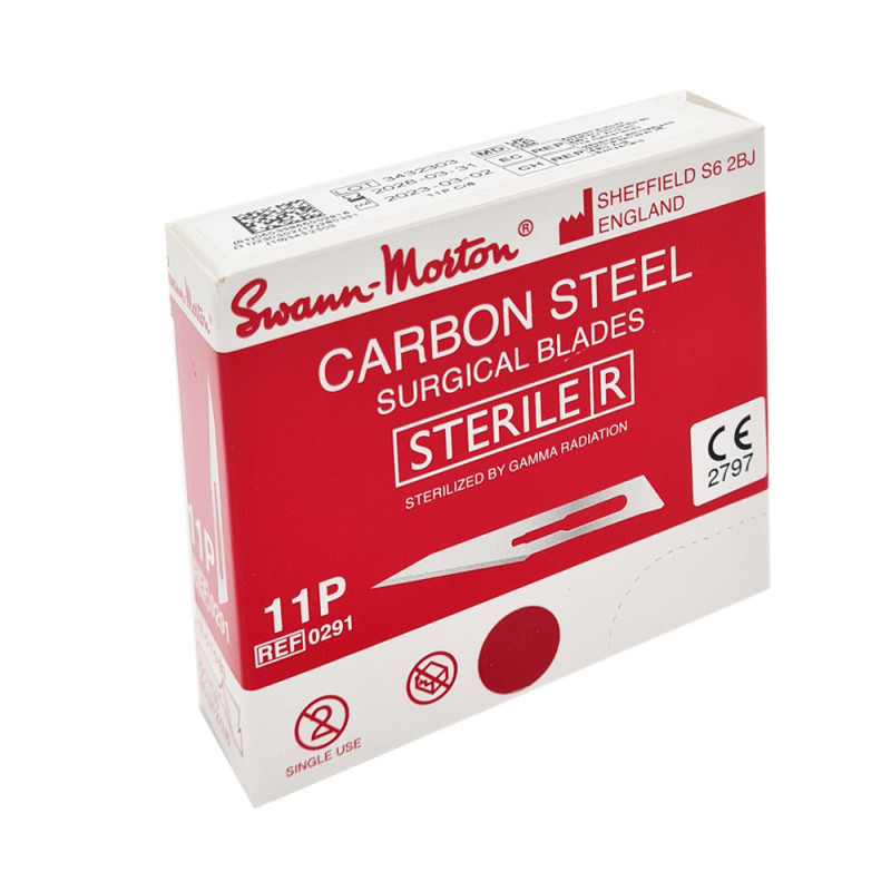 Ostrze chirurgiczne 11P sterylne 100szt stal węglowa Swann-Morton