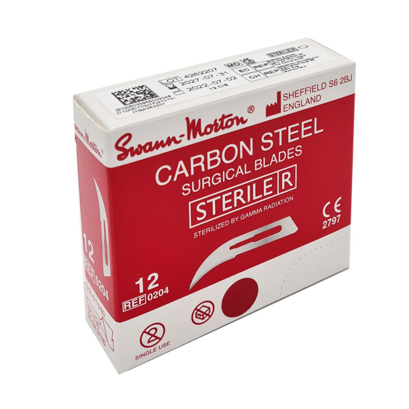 Ostrze chirurgiczne 12 sterylne 100szt stal węglowa Swann-Morton
