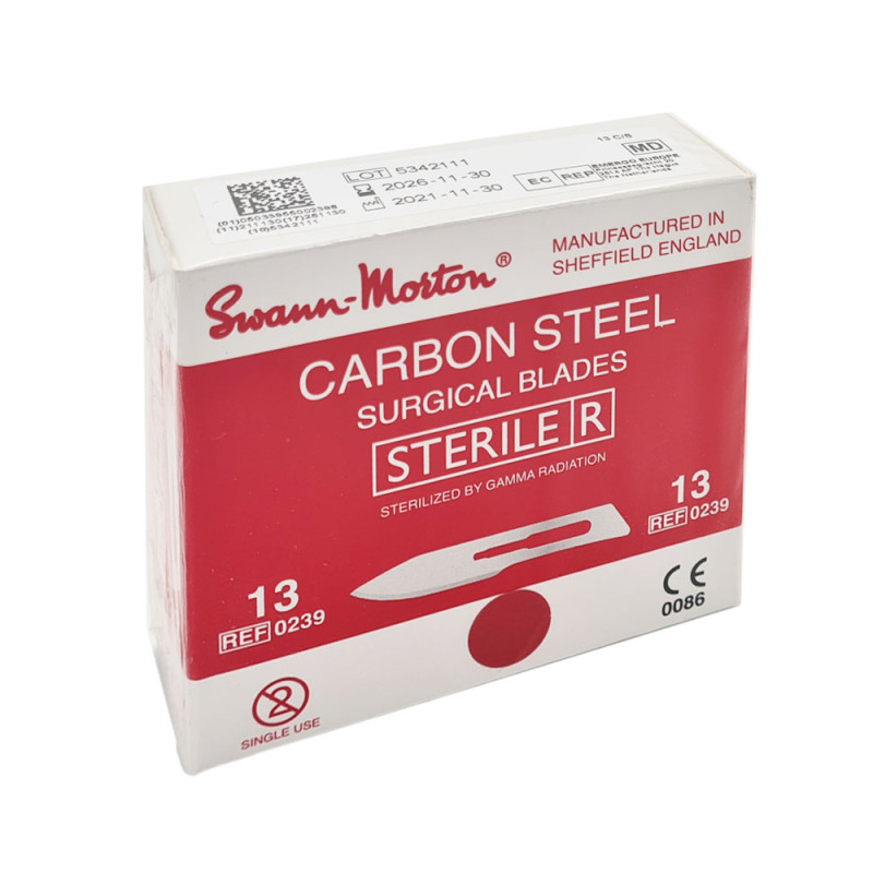 Ostrze chirurgiczne 13 sterylne 100szt stal węglowa Swann-Morton