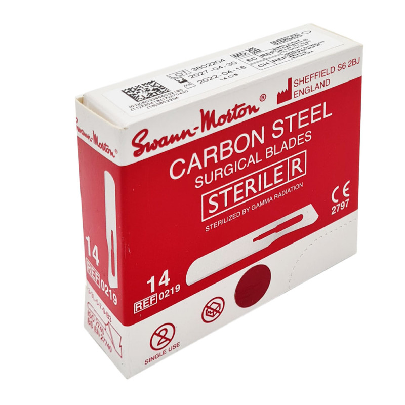 Ostrze chirurgiczne 14 sterylne 100szt stal węglowa Swann-Morton