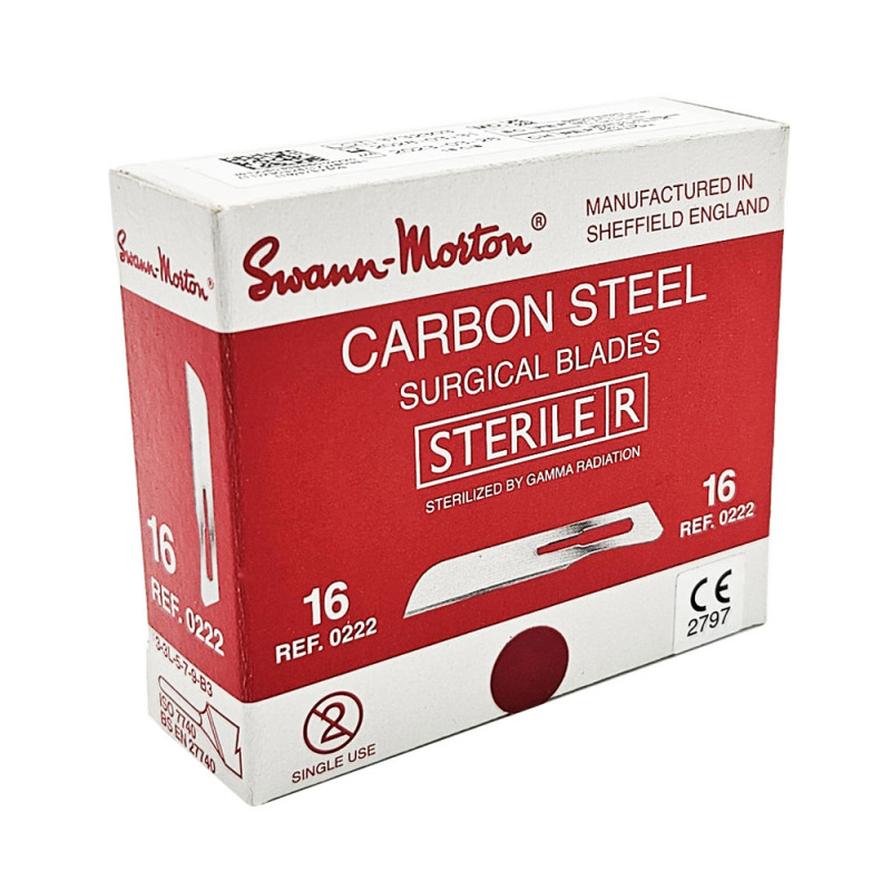 Ostrze chirurgiczne 16 sterylne 100szt stal węglowa Swann-Morton