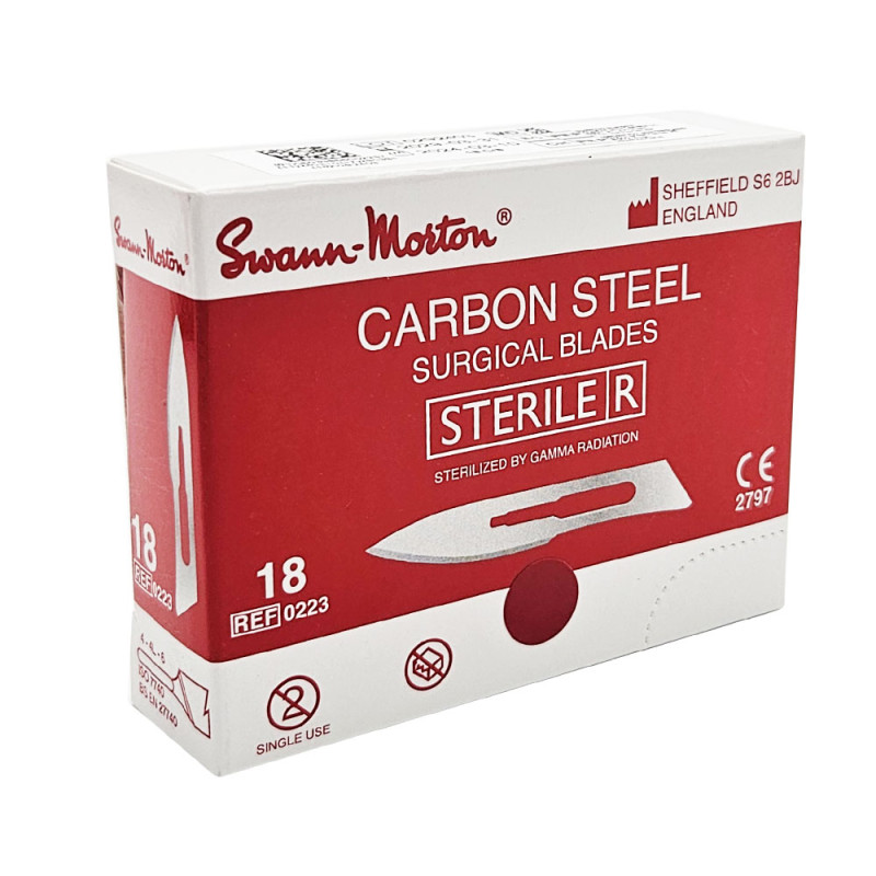 Ostrze chirurgiczne 18 sterylne 100szt stal węglowa Swann-Morton