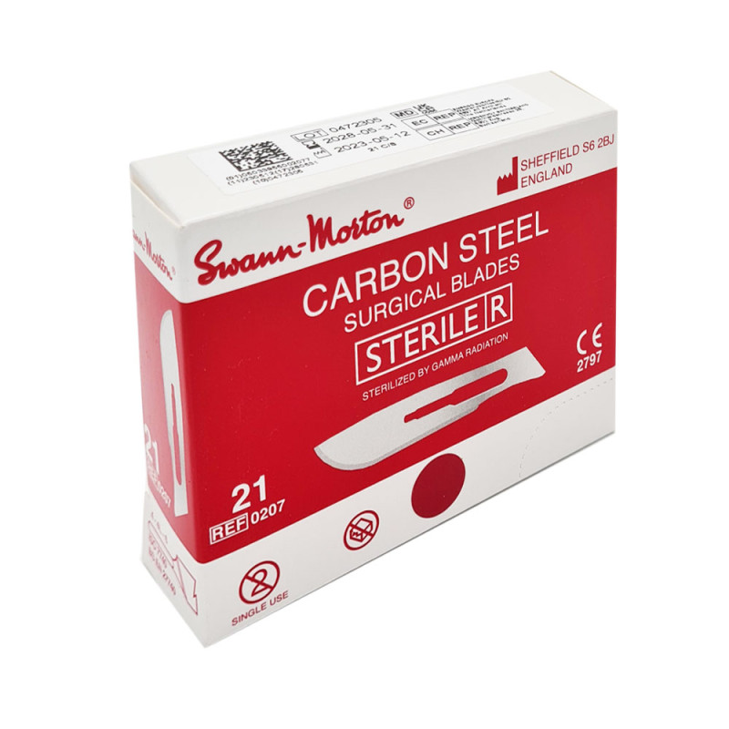 Ostrze chirurgiczne 21 sterylne 100szt stal węglowa Swann-Morton