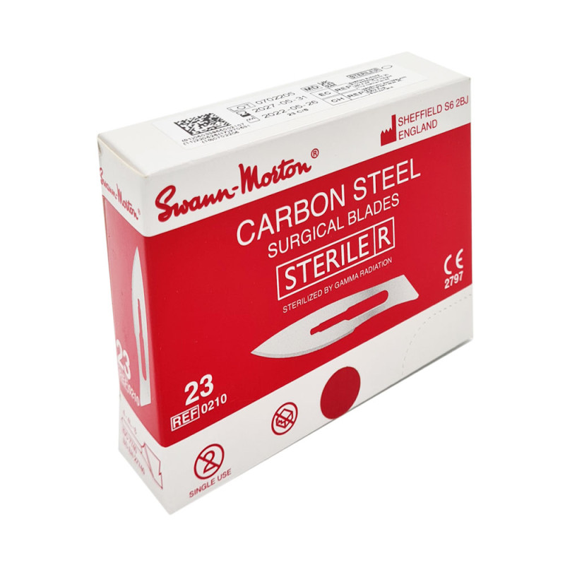 Ostrze chirurgiczne 23 sterylne 100szt stal węglowa Swann-Morton