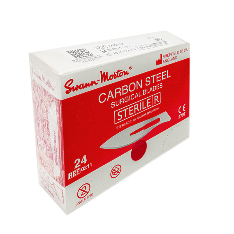 Ostrze chirurgiczne 24 sterylne 100szt stal węglowa Swann-Morton