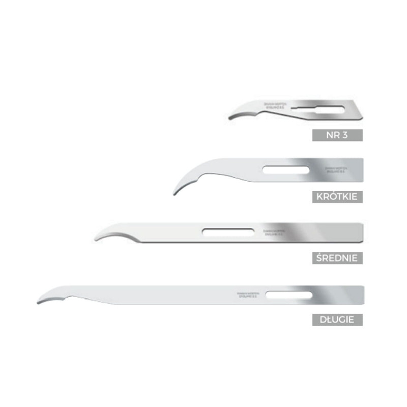 Ostrze do ściągania szwów średnie sterylne 100szt stal nierdzewna Swann-Morton