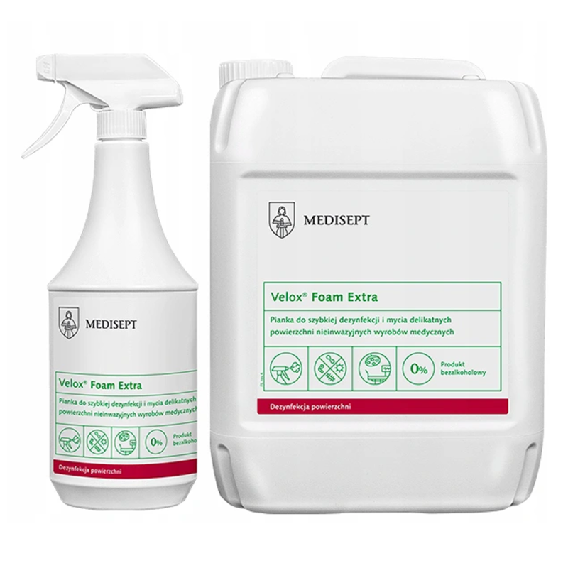 Pianka do szybkiej dezynfekcji i mycia delikatnych powierzchni Velox Foam Extra 5l