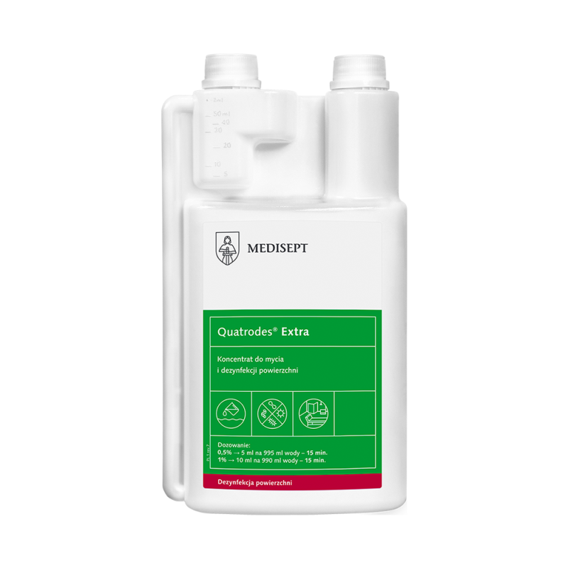 Koncentrat do mycia i dezynfekcji powierzchni Quatrodes Extra 1l 12op
