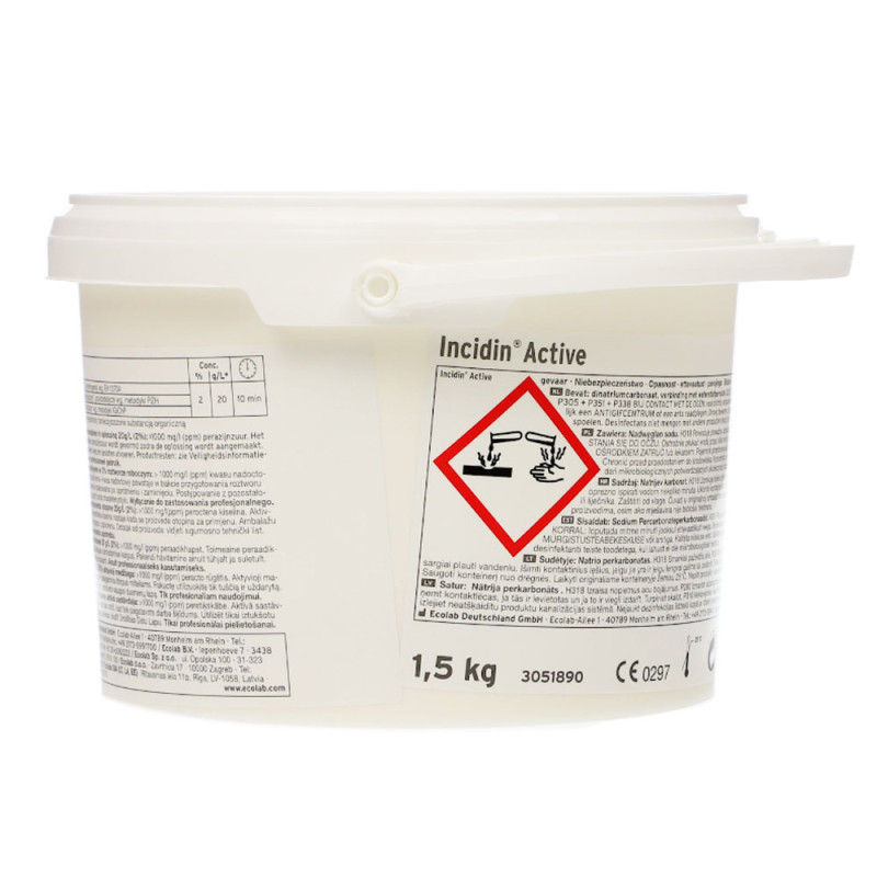 Koncentrat sporobójczy do mycia i dezynfekcji powierzchni Incidin Active 1,5kg 4op