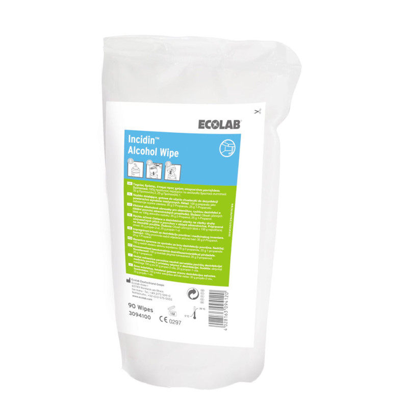 Alkoholowe chusteczki do szybkiej dezynfekcji powierzchni Incidin Alcohol Wipe 90 szt wkład x12