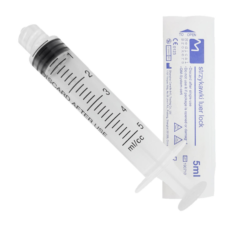 Strzykawka 5ml luer lock trzyczęściowa Medical Brokers 100szt