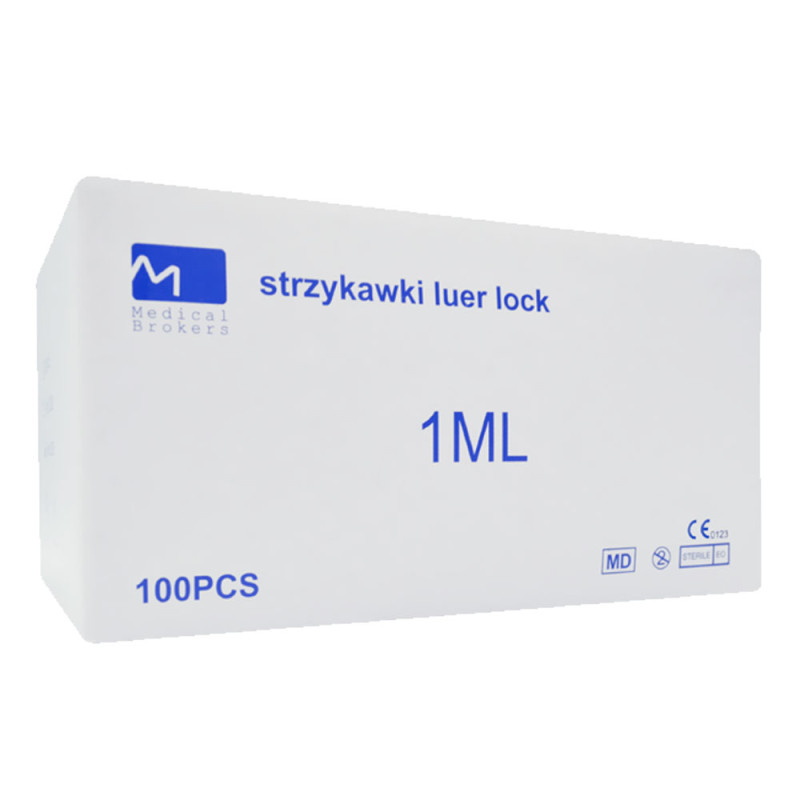 Strzykawka 1ml luer lock trzyczęściowa Medical Brokers 100szt