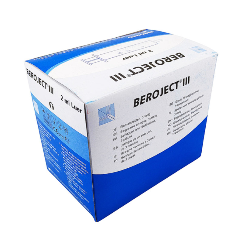Strzykawka 2ml luer trzyczęściowa Beroject III 100 szt