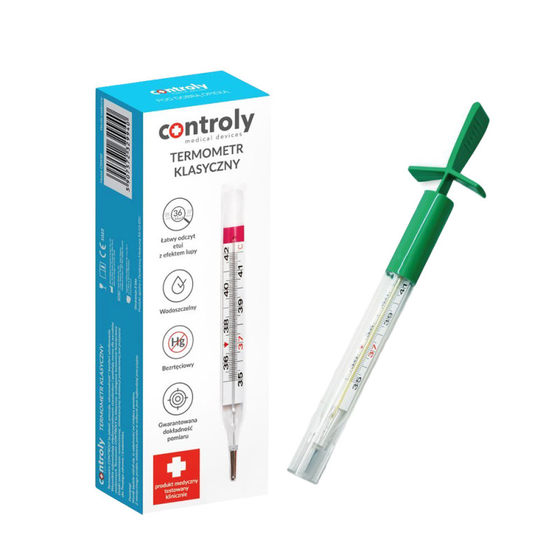 Termometr klasyczny bezrtęciowy szklany 1szt