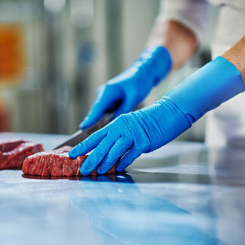 Rękawiczki nitrylowe M niebieskie Mercator Gogrip Long 50szt karton 10op