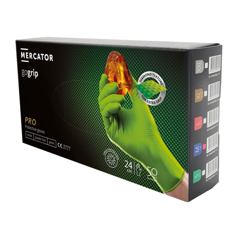 Rękawiczki nitrylowe M zielone Mercator Gogrip green 50szt