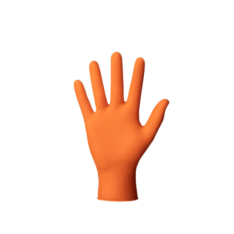 Rękawiczki nitrylowe M pomarańczowe Mercator Gogrip 50szt