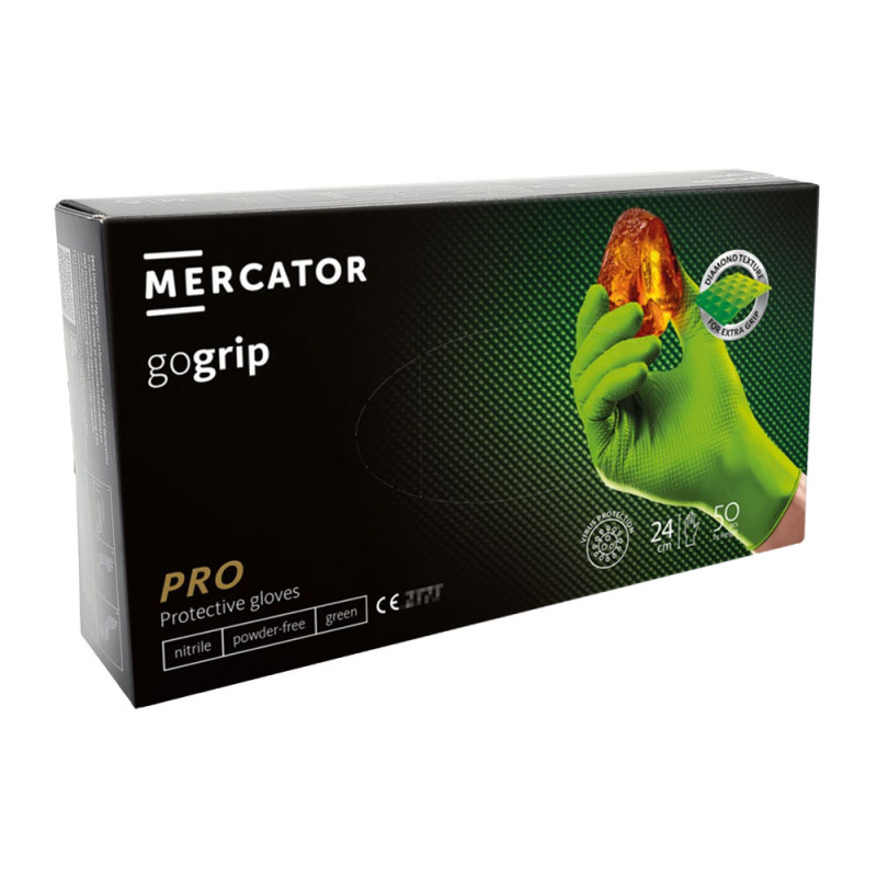 Rękawiczki nitrylowe L zielone Mercator Gogrip green 50szt