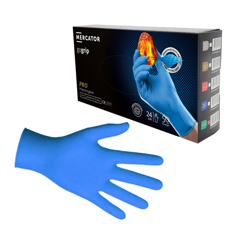 Rękawiczki nitrylowe S niebieskie Mercator Gogrip 50szt