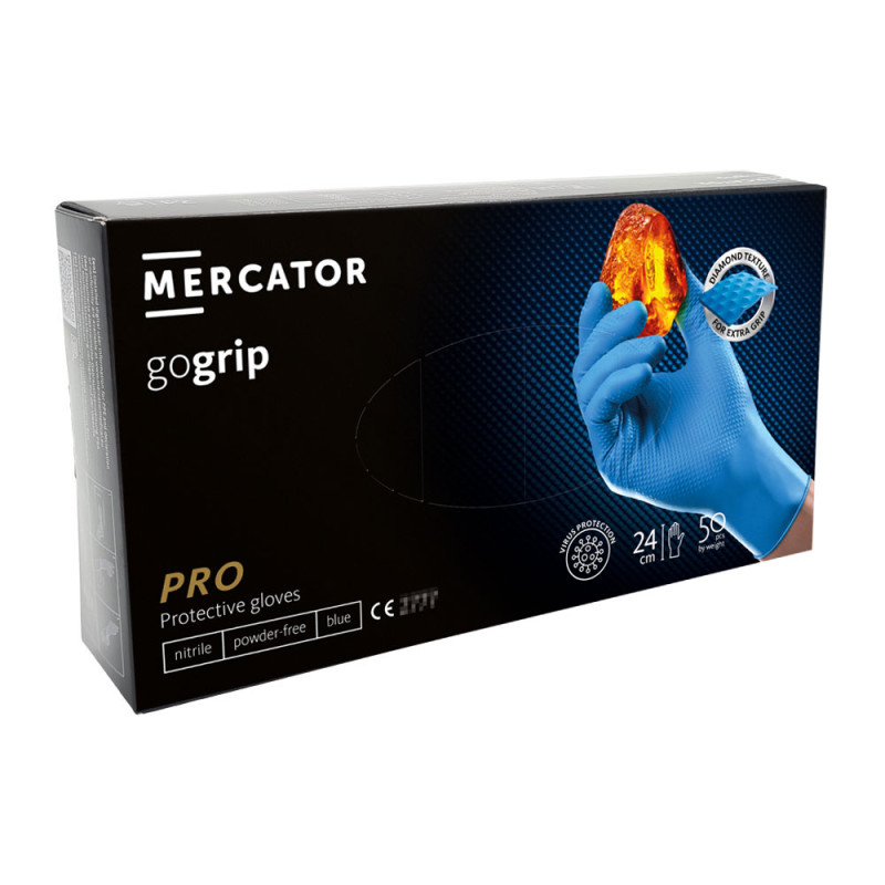 Rękawiczki nitrylowe M niebieskie Mercator Gogrip 50szt