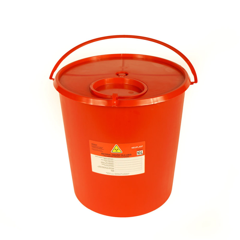 Pojemnik na odpady medyczne 10l czerwony Neuplast 20szt