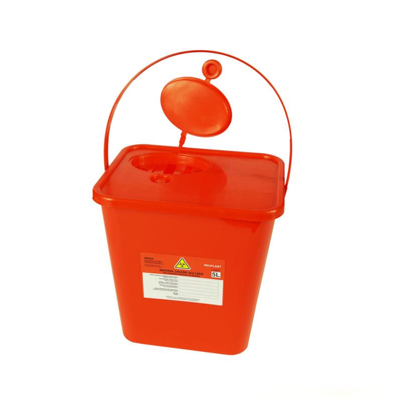 Pojemnik na odpady medyczne 5l czerwony Neuplast 40szt