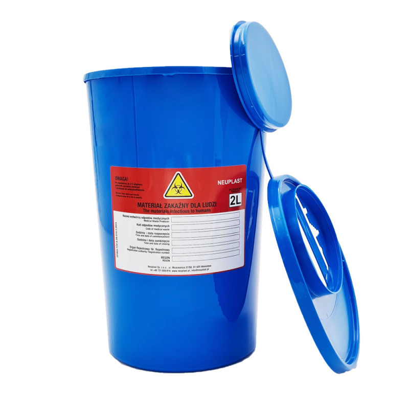 Pojemnik na odpady medyczne 2l niebieski Neuplast 30szt