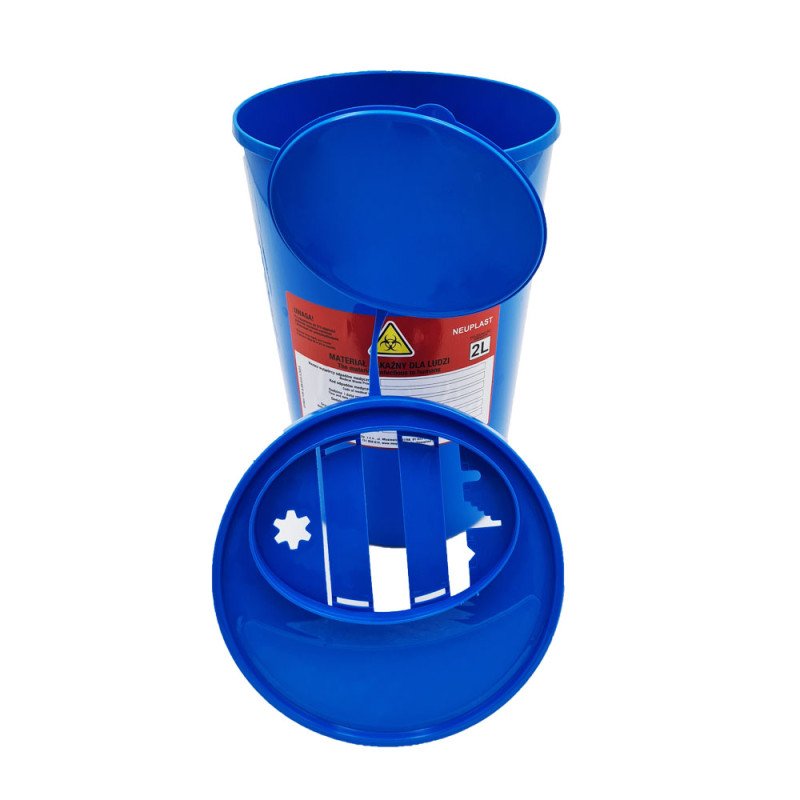 Pojemnik na odpady medyczne 2l niebieski Neuplast 30szt