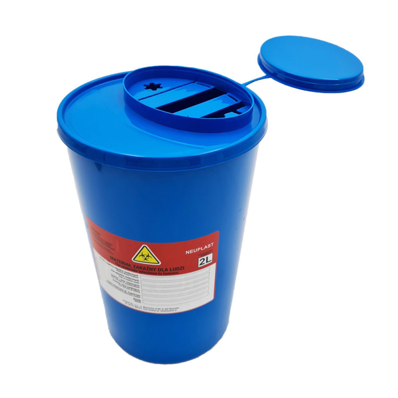 Pojemnik na odpady medyczne 2l niebieski Neuplast 30szt