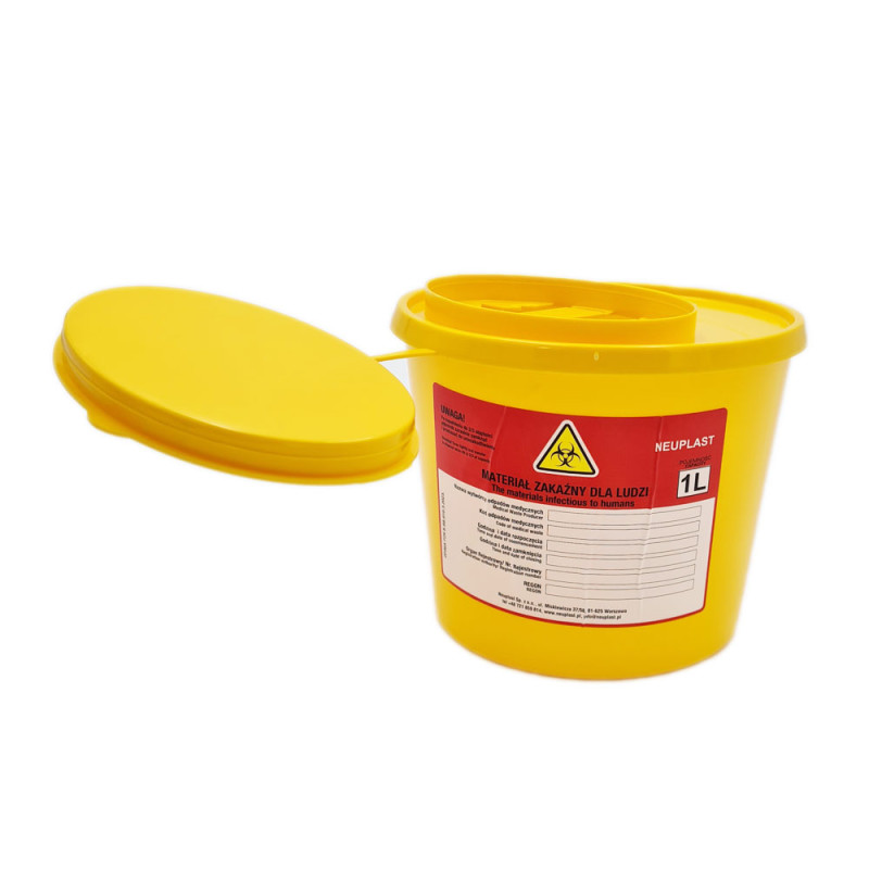 Pojemnik na odpady medyczne 1l żółty Neuplast 50szt