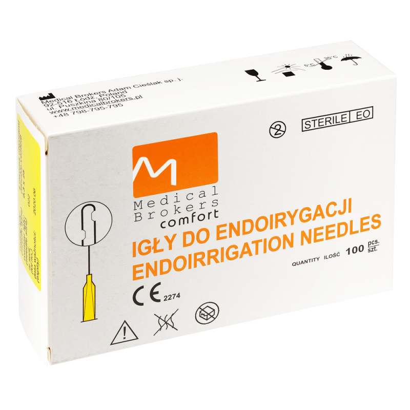 Igły do endoirygacji 30G 0,3mm x 25 mm z dwoma bocznymi otworami MB 100 szt
