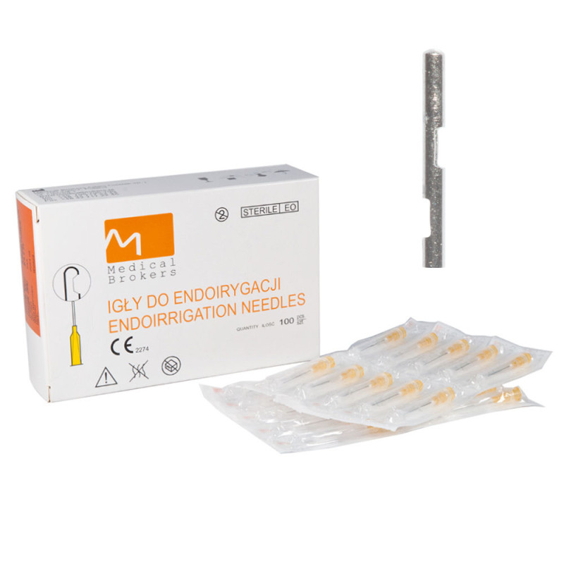 Igły do endoirygacji 30G 0,3mm x 25 mm z dwoma bocznymi otworami MB 100 szt