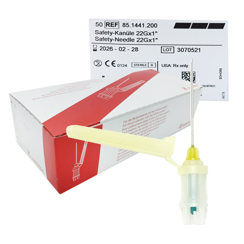 Bezpieczna igła S-Monovette 22G 0,7mm x 25mm Sarstedt 50szt