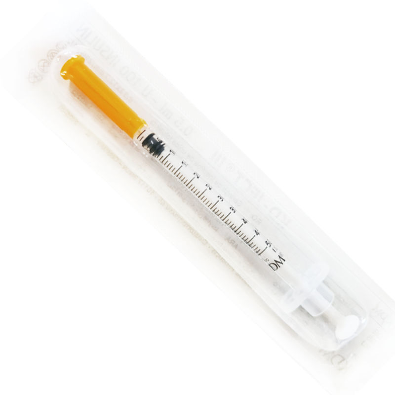 Strzykawka insulinowa z igłą wtopioną 0,5ml U-100 G29 (0,33X12,7) KD-JECT III 100szt