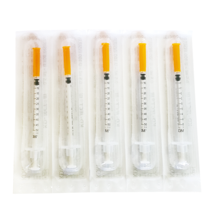 Strzykawka insulinowa z igłą wtopioną 0,5ml U-100 G29 (0,33X12,7) KD-JECT III 100szt
