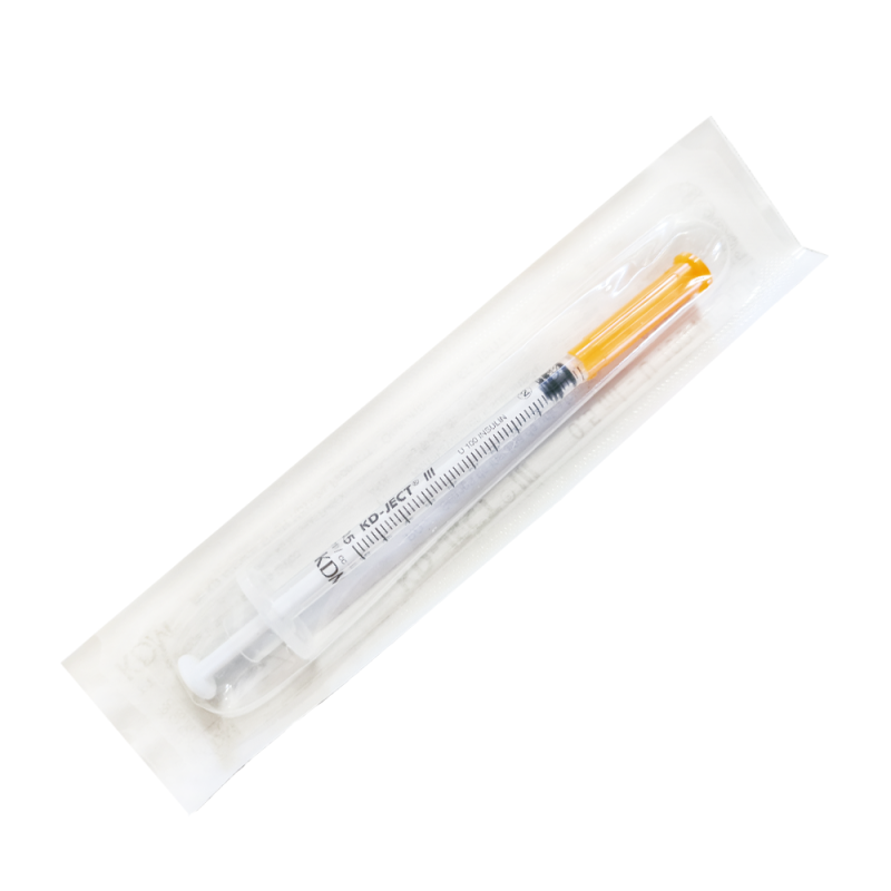 Strzykawka insulinowa z igłą wtopioną 0,5ml U-100 G30 (0,30X8) KD-JECT III 100szt