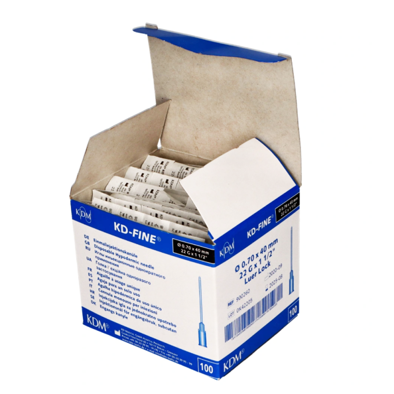 Igły iniekcyjne 24G 0,55mm x 25mm KDM KD-Fine 100szt