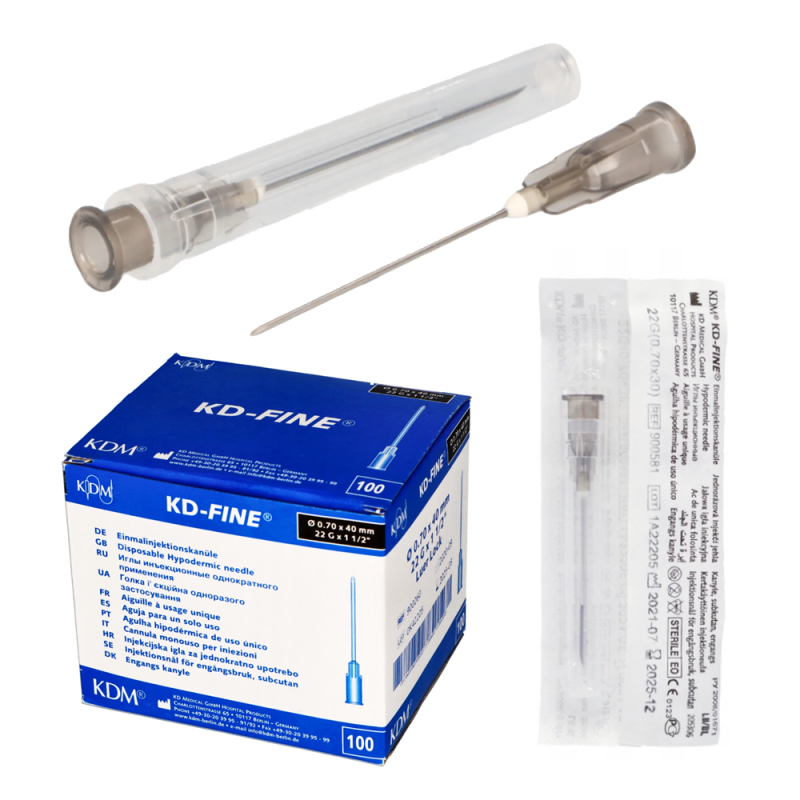 Igły iniekcyjne 23G 0,6mm x 80mm KDM KD-Fine 50szt