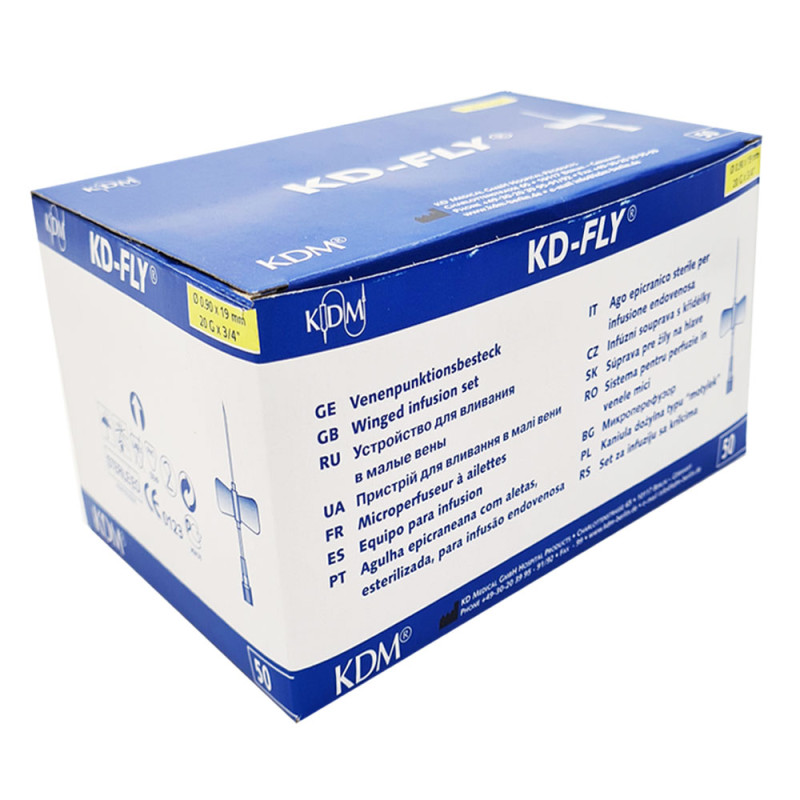 Motylek igła 20G 0,9mm x 19mm KDM KD-Fly 50szt
