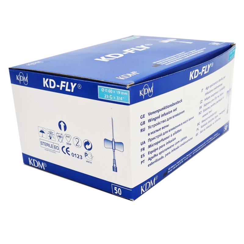 Motylek igła 23G 0,6mm x 19mm KDM KD-Fly 50szt