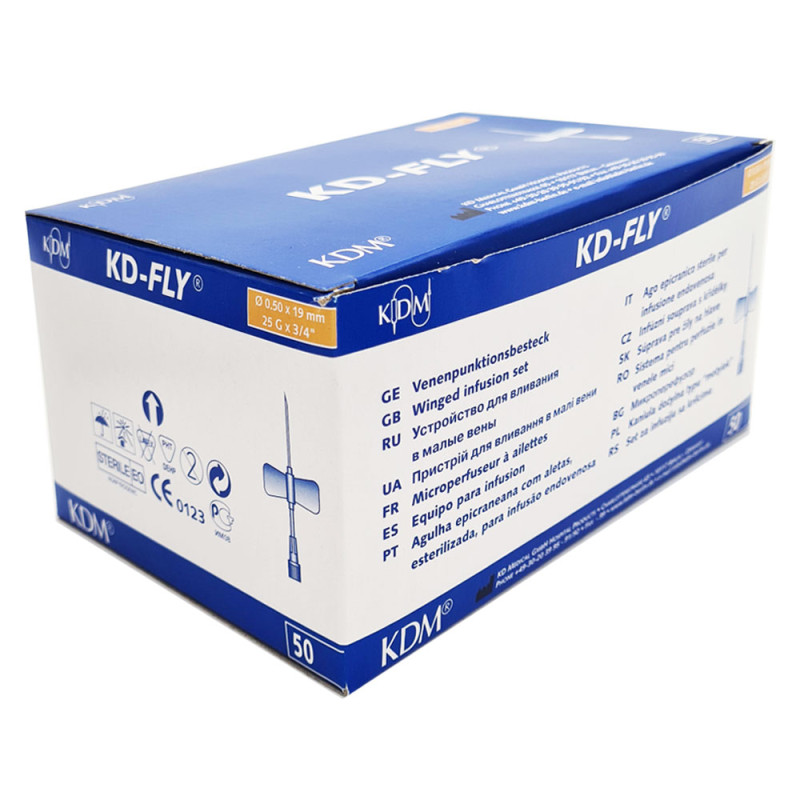 Motylek igła 25G 0,5mm x 19mm KDM KD-Fly 50szt