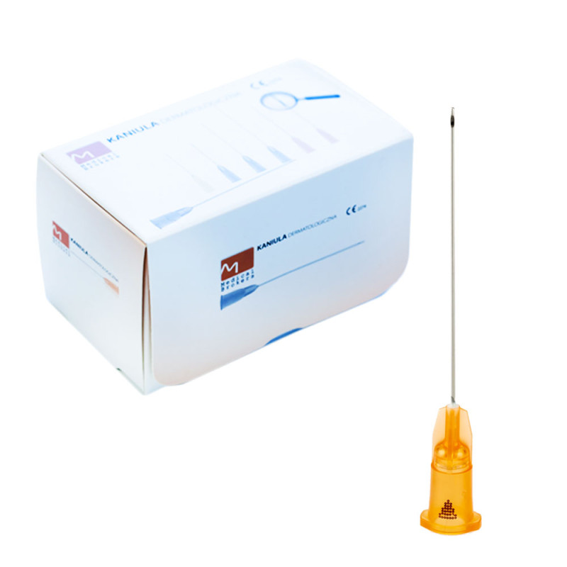 Kaniula dermatologiczna 25G 0,5mm x 40mm MB z igłą ostrą pilotującą 10szt