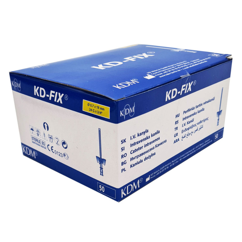 Wenflon żółty 24G 0,7mm x 19mm kaniula dożylna KD-Fix 50szt