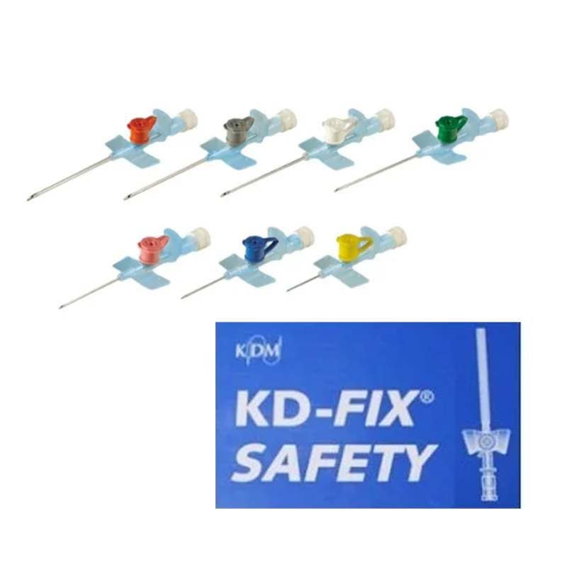 Wenflon bezpieczny zielony 18G 1,3mm x 45mm kaniula dożylna z samozamykającym się korkiem KD-Fix Safety 50szt